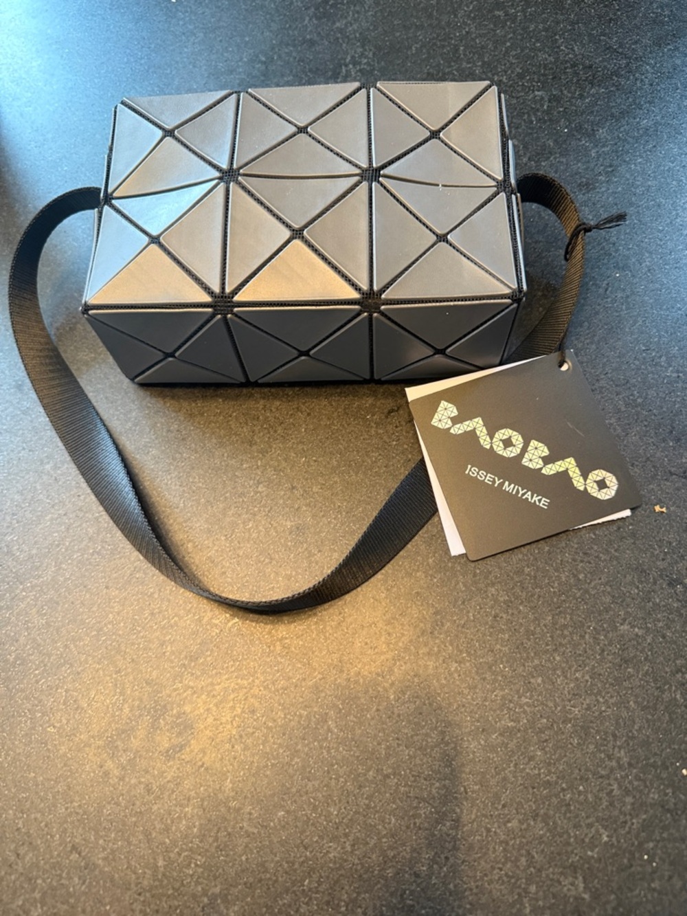 NWT Bao Bao Issey Miyake silver/grey Geometric Crossbody Bag